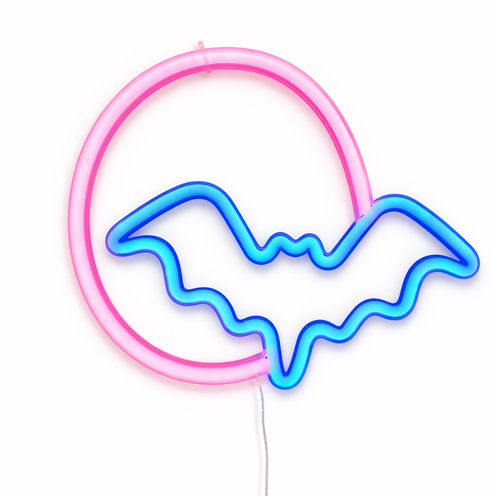 Bat Neon Sign with Customizable Placement Default
