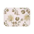Bath Mat Home Accents, Garden Blooms: pale pink, olive green botanical floral theme, botanical watercolor style