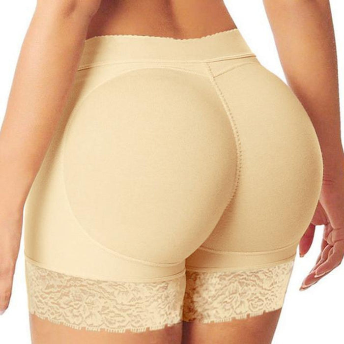 Beige Butt Lifting Padded Underwear: black, pink high-waisted shaping shorts/leggings, body-shaping lingerie/activewear promo