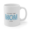 Best Ceramic Mug for the Ultimate Dog Mom, 11oz: white, light blue dog, minimal, playful style