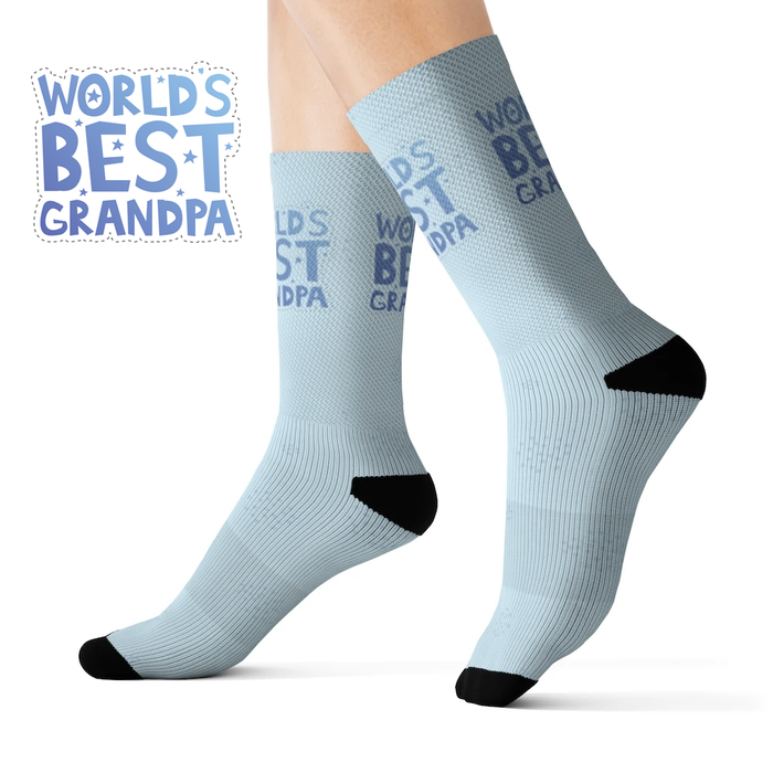Best Grandfather Novelty Socks, Unmatched Quality Worldwide: light blue, dark blue grandpa, typographic novelty style