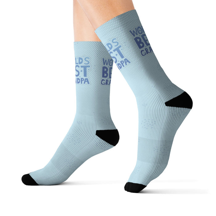 Best Grandfather Novelty Socks, Unmatched Quality Worldwide: light blue, dark blue grandpa, typographic novelty style