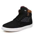 Black Lace Up Sneaker Boots for Men: black, white high-top sneaker, casual streetwear style