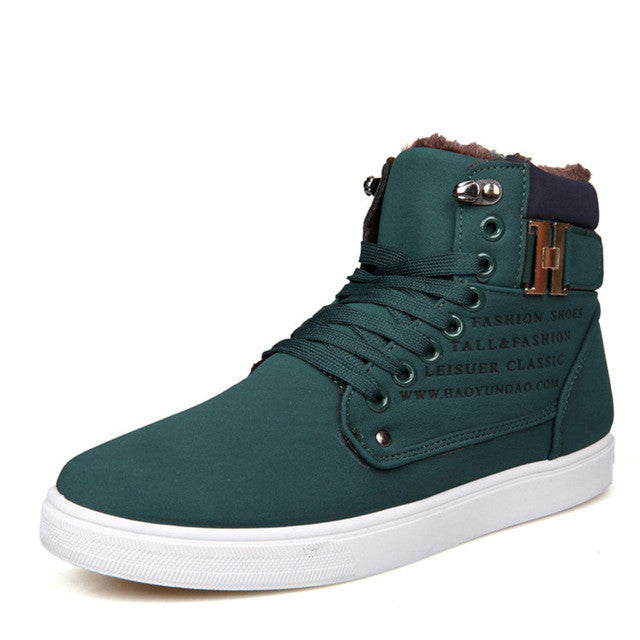 Black Lace Up Sneaker Boots for Men: black, white high-top sneaker, casual streetwear style
