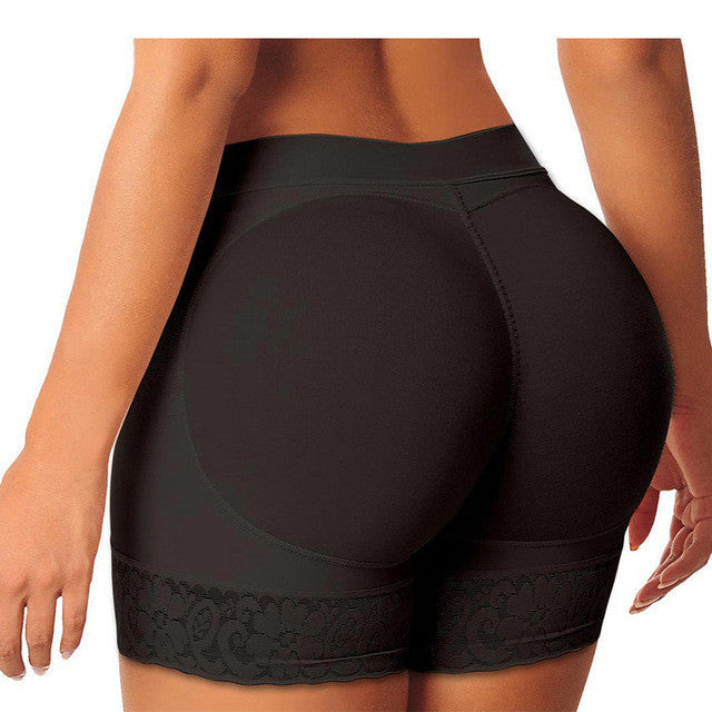 Black Padded Panty for Enhancing the Body Shape and Lifting the Butt: black shorts, minimal style