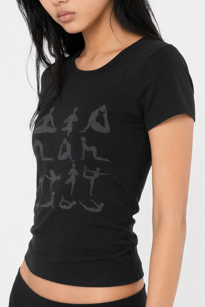 Black T-Shirt with Yoga Retreat Design Default