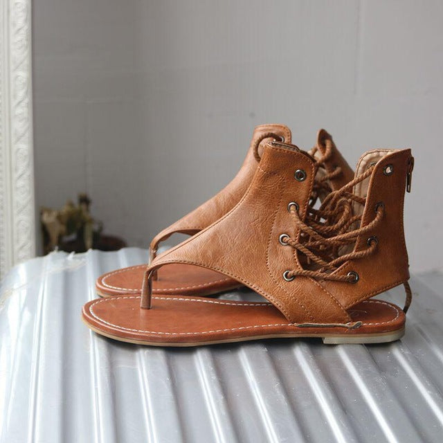 Black Vegan Leather Gladiator Sandals for Women, Size 7: brown, dark brown lace-up sandal boots, casual, rustic style