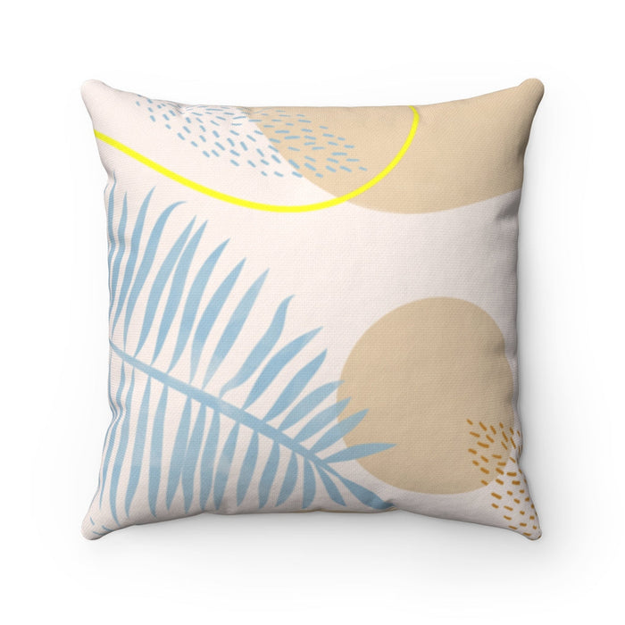 Blue Foliage Pillow Home Decor, Available in 4 Different Sizes: off-white, beige decorative throw pillow, minimal abstract bo