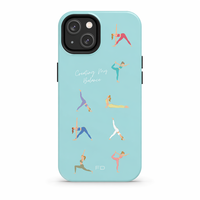 Blue iPhone Tough Case with Wireless Charging for Yoga Enthusiasts Default