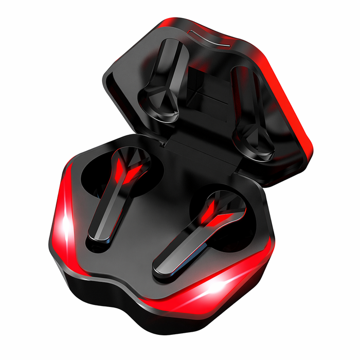 Bluetooth Earbuds with Fiery Red Dragon Design Default