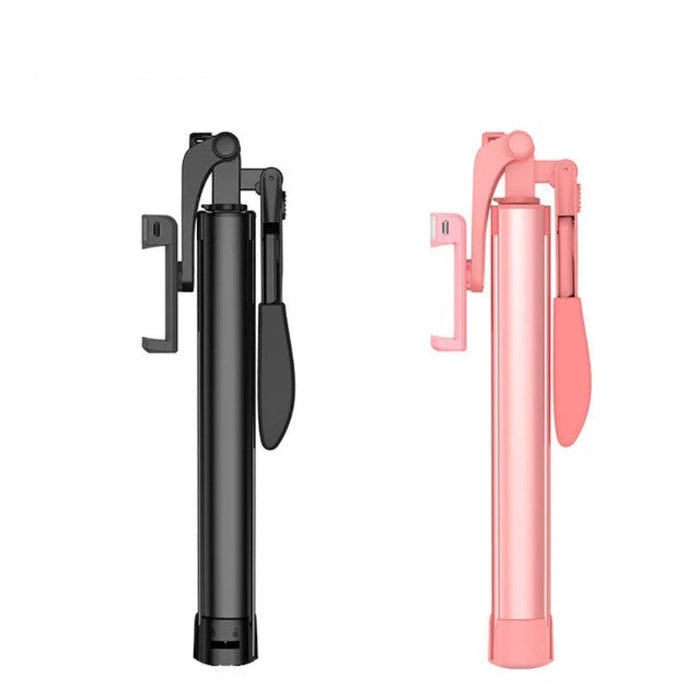 Bluetooth Mobile Phone Selfie Stick with Handheld Stabilization Feature: black, dark gray phone selfie stick/tripod mount, mi