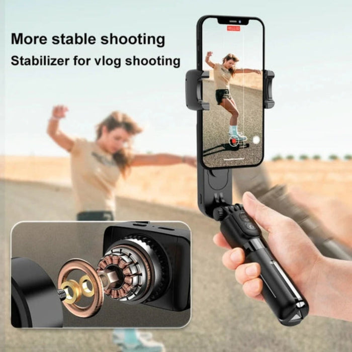 Bluetooth Selfie Stick with Portable Gimbal and Selfie Light: black, white selfie stick tripod with fill light and remote con