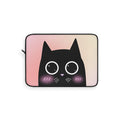Blush Feline Notebook Cover: black, pink black cat character, kawaii cartoon style