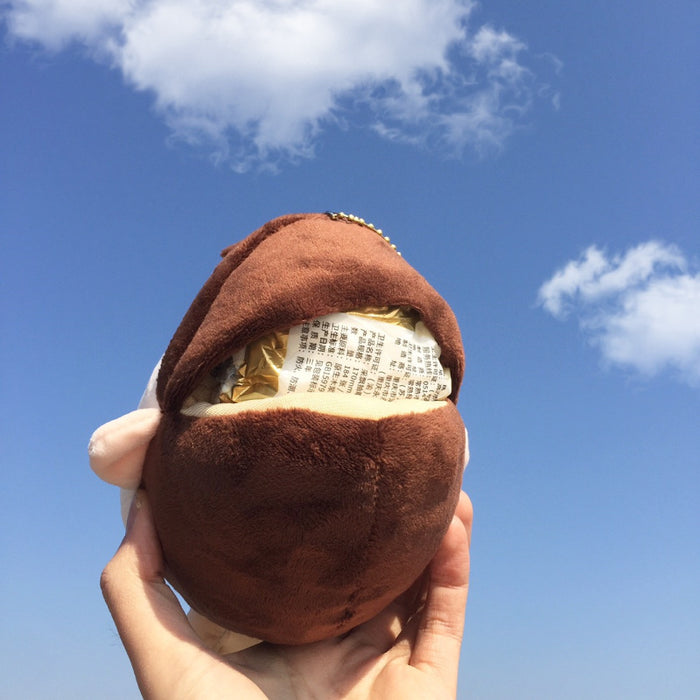 Bo Suzuki Plush Toy Keychain Tissue Holder: cream, brown cartoon human-like character, kawaii cartoon style