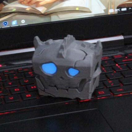 Bokoblin Chest Game Card Holder: dark blue, purple skull, stylized cartoon gothic style