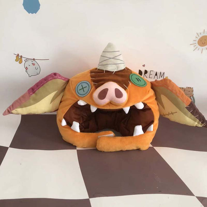 Bokoblin Mask Hat for Link Cosplay: orange, brown cartoon monster character, cartoon, kawaii style