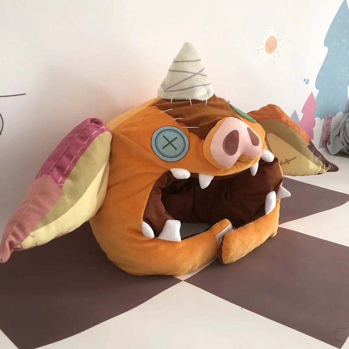 Bokoblin Mask Hat for Link Cosplay: orange, brown cartoon monster character, cartoon, kawaii style