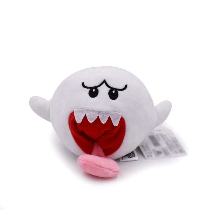 Boo Plush Toy: Cute and Collectible: white, black cartoon ghost character, cartoon kawaii style