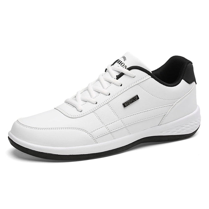 Breathable Casual Men's Shoes: black, red low-top athletic sneaker, sporty casual style