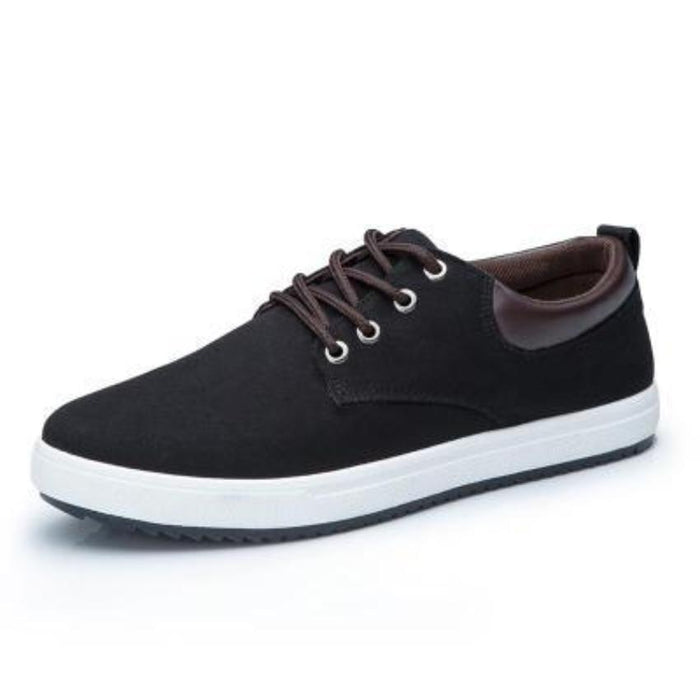 Breathable Lace-Up Casual Shoes for Men: black, white lace-up casual shoe, minimal casual sneaker style