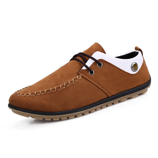 Breathable Lace-up Shoes for Men's Leisure Activities: navy blue, white lace-up casual shoe, casual minimalist style