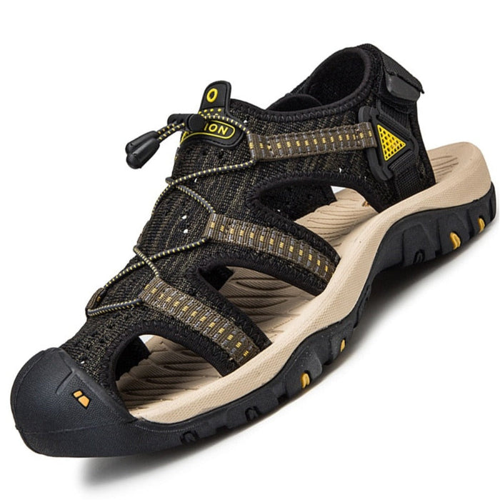 Breathable Summer Sandals for Men: black, beige sport sandal, outdoor athletic style