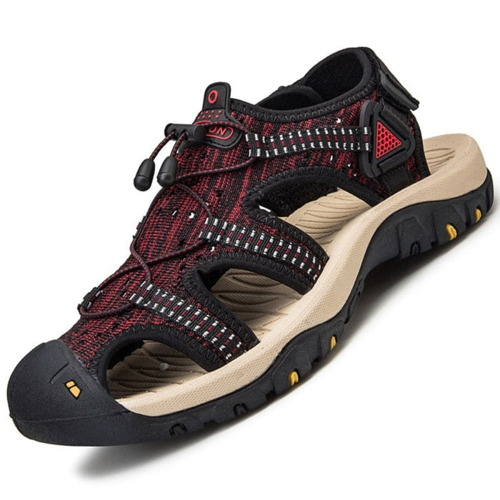 Breathable Summer Sandals for Men: black, beige sport sandal, outdoor athletic style