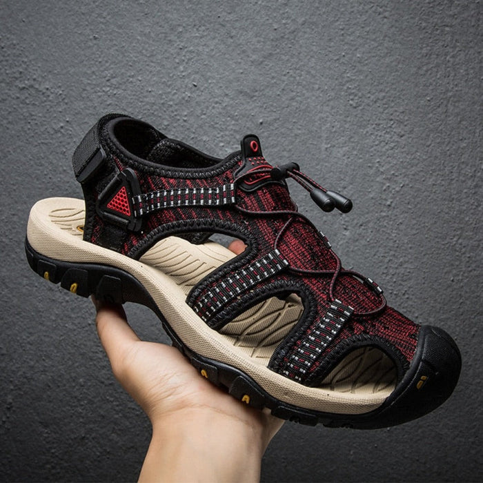 Breathable Summer Sandals for Men: black, beige sport sandal, outdoor athletic style