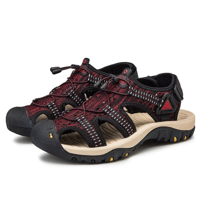 Breathable Summer Sandals for Men: black, beige sport sandal, outdoor athletic style