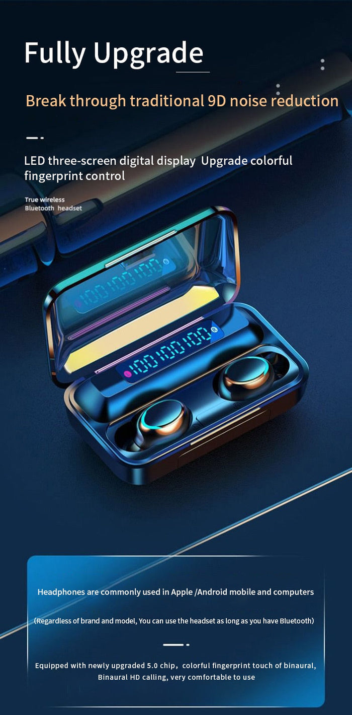 BTMAX Waterproof Wireless Earbuds with Ninja Dragon Sound, Bluetooth 5.1: dark gray, silver wireless earbuds with charging ca