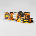 Build Your Own Astral Express Set: orange, black train locomotive, block-built toy model style