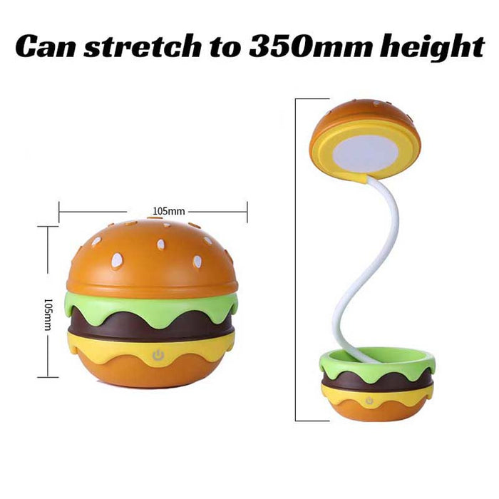 Burger LED Night Lights with Whimsical Charm: orange, yellow hamburger, cartoon style