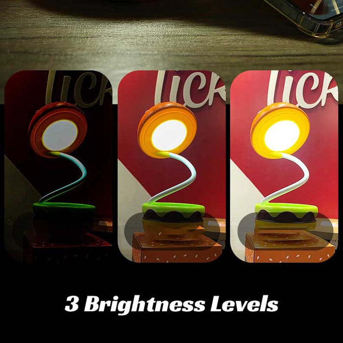 Burger LED Night Lights with Whimsical Charm: orange, yellow hamburger, cartoon style
