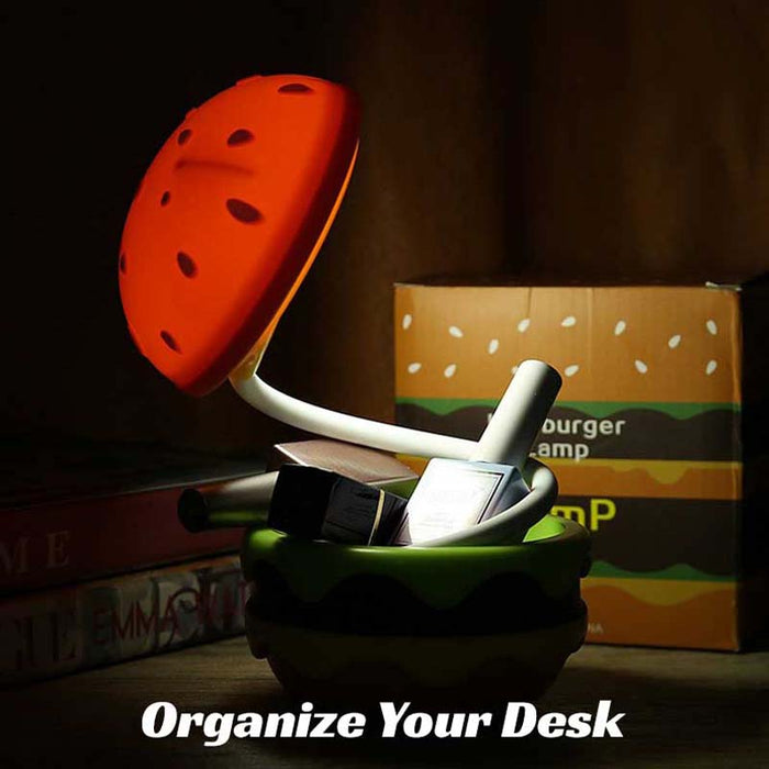 Burger LED Night Lights with Whimsical Charm: orange, yellow hamburger, cartoon style