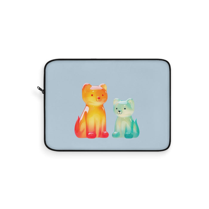 Canine Jelly Notebook Cover: light blue, black two cartoon cats, cute cartoon style