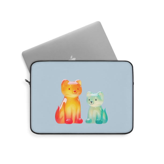 Canine Jelly Notebook Cover: light blue, black two cartoon cats, cute cartoon style