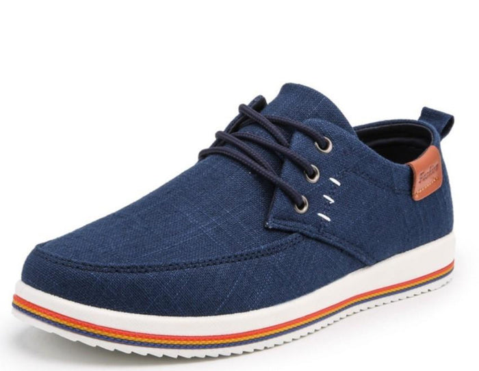 Canvas Loafers for Men's Casual Wear: light gray, white lace-up casual sneakers, casual minimal style