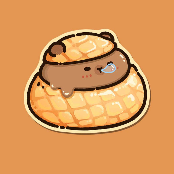Capybara Mouse Pad: Adorable, Anti-Slip, Varied: orange, tan cute cartoon seal-like character on bread/pastry, kawaii cartoon