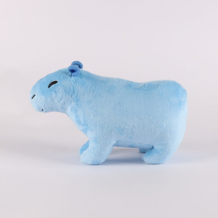 Capybara Plush Toy in Two Sizes: light blue, black capybara, kawaii style