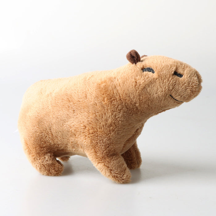 Capybara Plush Toy in Two Sizes: light blue, black capybara, kawaii style