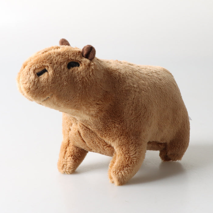 Capybara Plush Toy in Two Sizes: light blue, black capybara, kawaii style