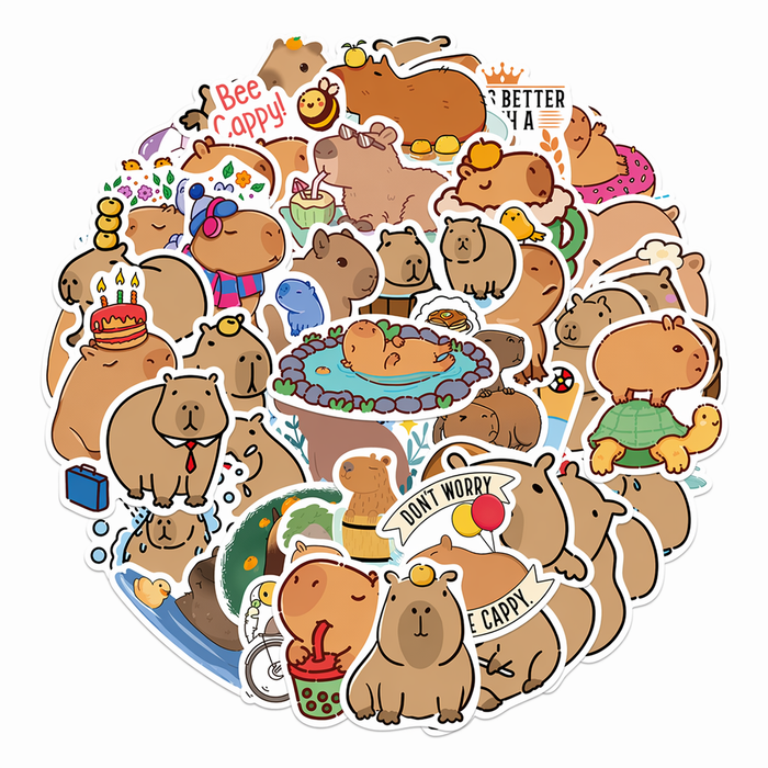 Capybara Stickers: Cute and Waterproof Default