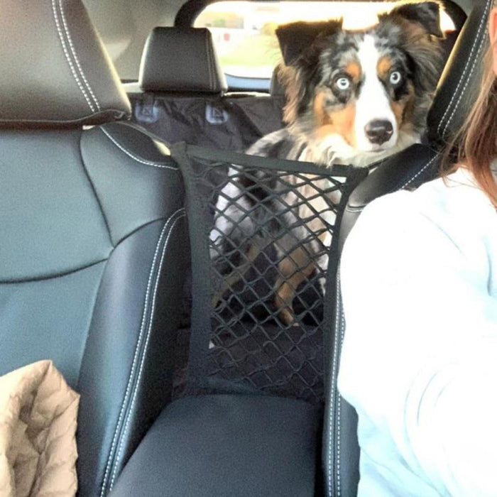 Car Pet Net Petitioner: black car seat barrier/net, minimal style