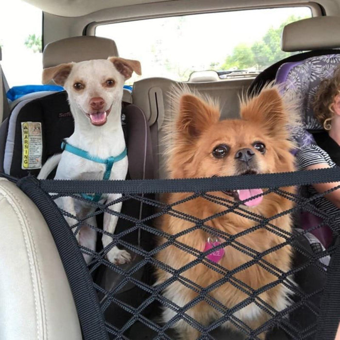 Car Pet Net Petitioner: black car seat barrier/net, minimal style