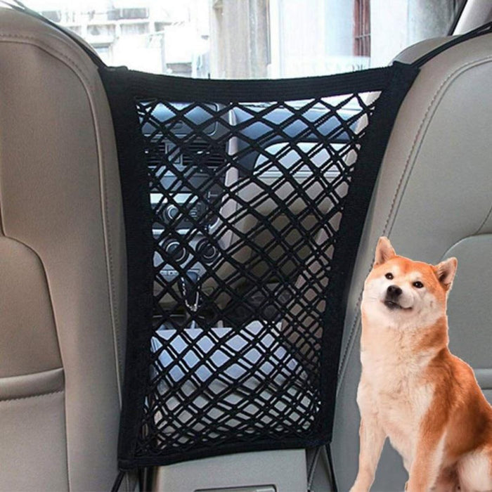 Car Pet Net Petitioner: black car seat barrier/net, minimal style