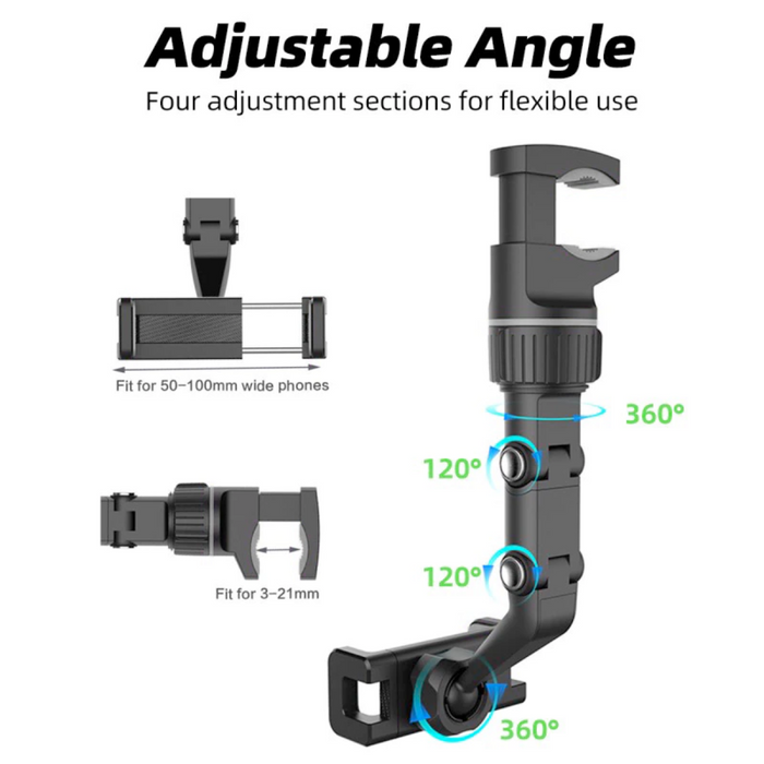 Car Support Bracket with Versatile Functions: black, gray vehicle-mounted phone holder, functional minimal style