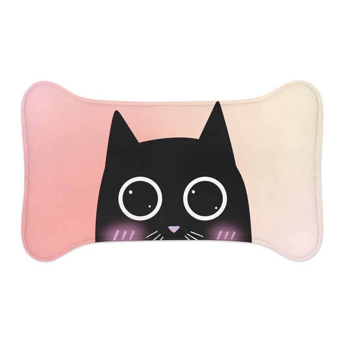 Cartoon Cat Pet Feeding Mats in Blush, Available in 3 Sizes: pink, cream cat, cartoon kawaii style