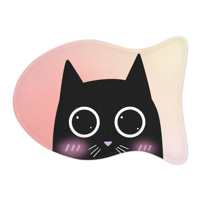 Cartoon Cat Pet Feeding Mats in Blush, Available in 3 Sizes: pink, cream cat, cartoon kawaii style