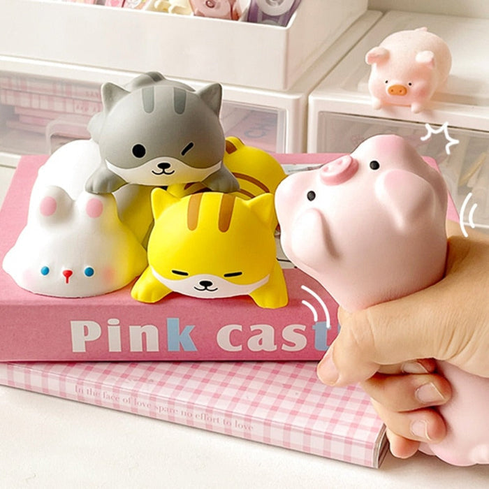 Cartoon Hand Support for Wrist Comfort: yellow, orange cartoon animals: tiger, pig, and bunny, kawaii cartoon style