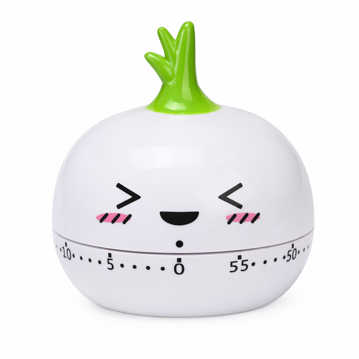 Cartoon-Style Kitchen Timer with 60-Minute Countdown White